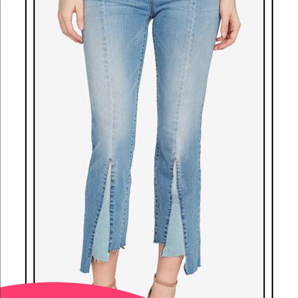 William Rast Color Block Flare Cropped Jeans - Picture 7 of 8